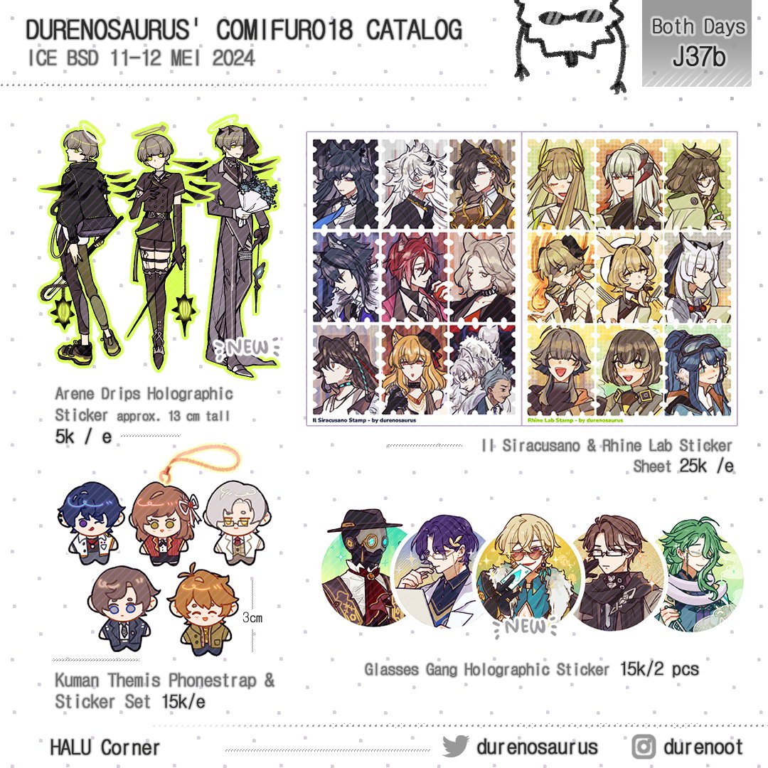 [RT💖] Hello! This is my full catalog for Comifuro18 c: Added some new items that can be purchased OTS with limited stock. Booth : HALU Corner J37b Fandom : Genshin Impact, Honkai Star Rail, Arknights, Tears of Themis See you at #comifuro18 & thank you💖✨