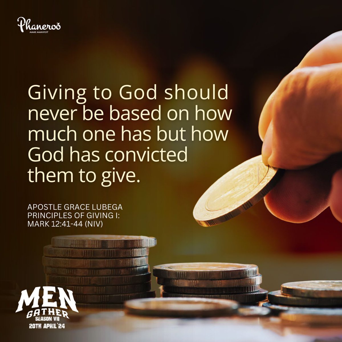 PRINCIPLES OF GIVING I - Mark 12:41-44 (NIV) _Follow the link below to watch the latest Phaneroo sermon_: bit.ly/TheFirstStepOf… #PhanerooDevotion📜