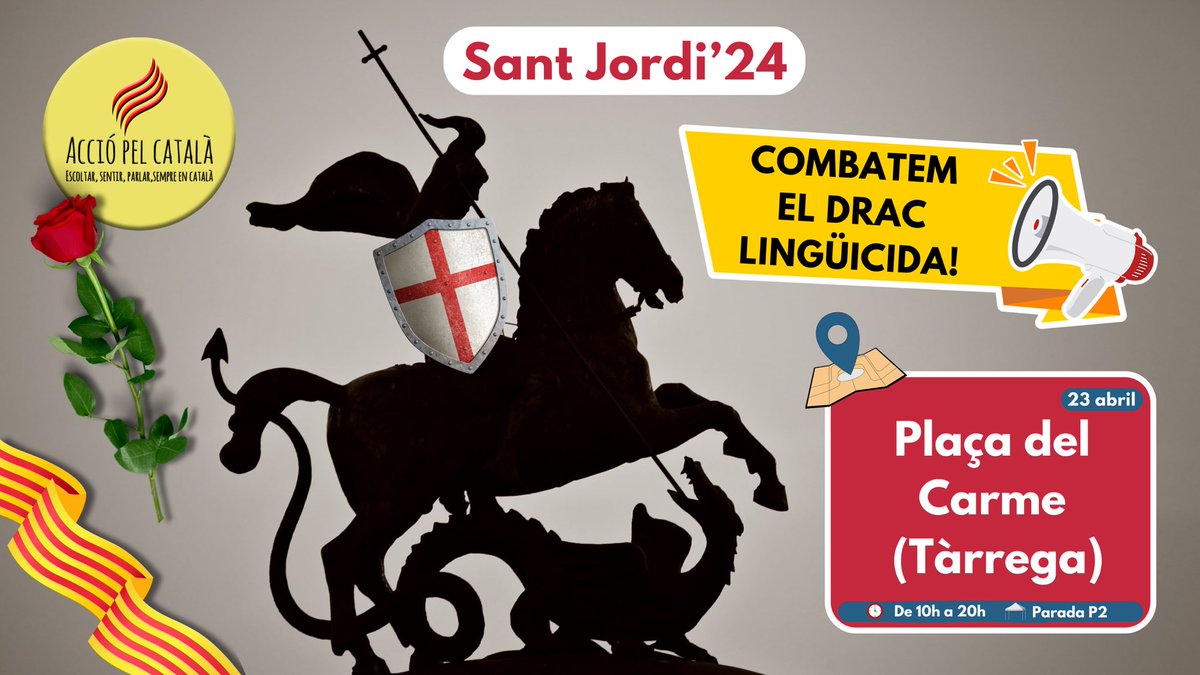 Sant Jordi a Terres de Lleida: On la llegenda perdura en cada rosa. 🌹🌹

Vine a veure’ ns!!!

#SempreEnCatalà
#ViuEnCatalà
#PonentPelCatalà