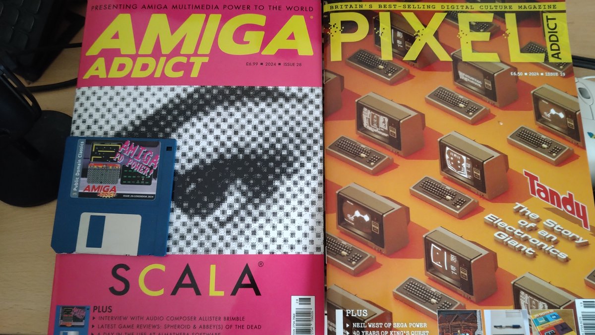 Forgot this month's obligatory pic of the latest @amigamagazine and @pixeladdict_mag issues - so here they are. Don't forget to pick them up if you haven't done so - they are great reads #Amiga #retrogaming #AmigaReposts