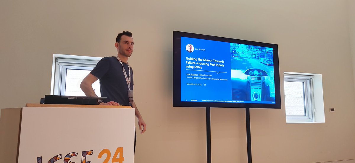 tsigalko18's tweet image. Lev discusses SVM-guided optimization to search-based testing of complex DL-based systems, a relevant topic to drop the cost of testing @DeepTestConf  @ICSEconf #DeepTest24