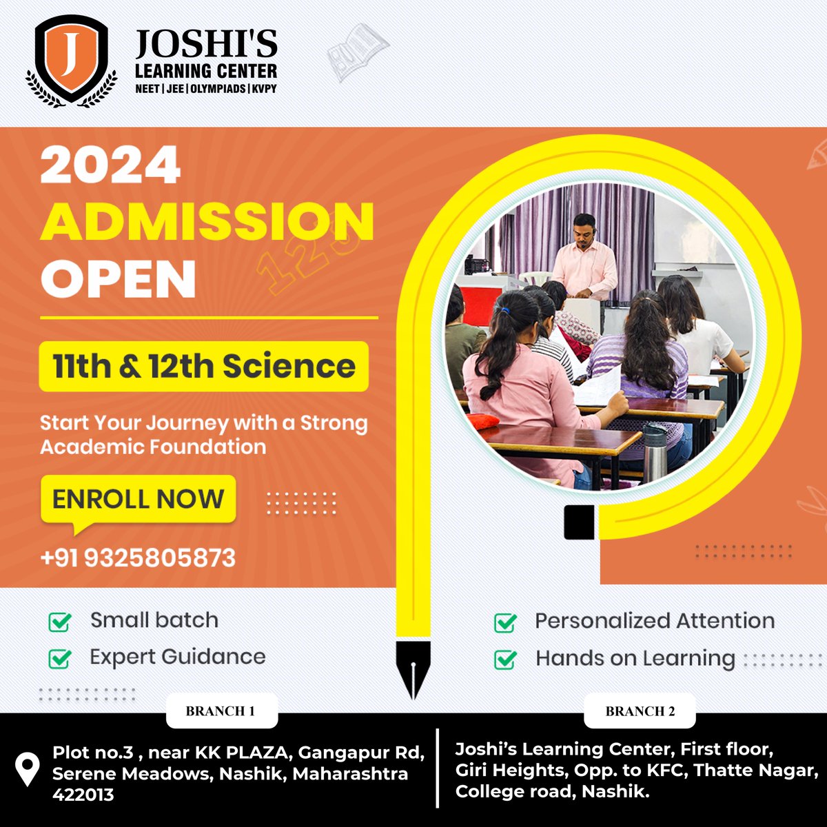 11th & 12th Grade program starts now. Build a foundation for success.

#science #scienceeducation #12thscience #11thscience #admission #AdmissionOpen #AdmissionsOpen2024 #enrollnow #enrollnow2024 #newbatch #newbatch2024 #NewBatchAlert #Newbatchstart #nashik #nashikcity