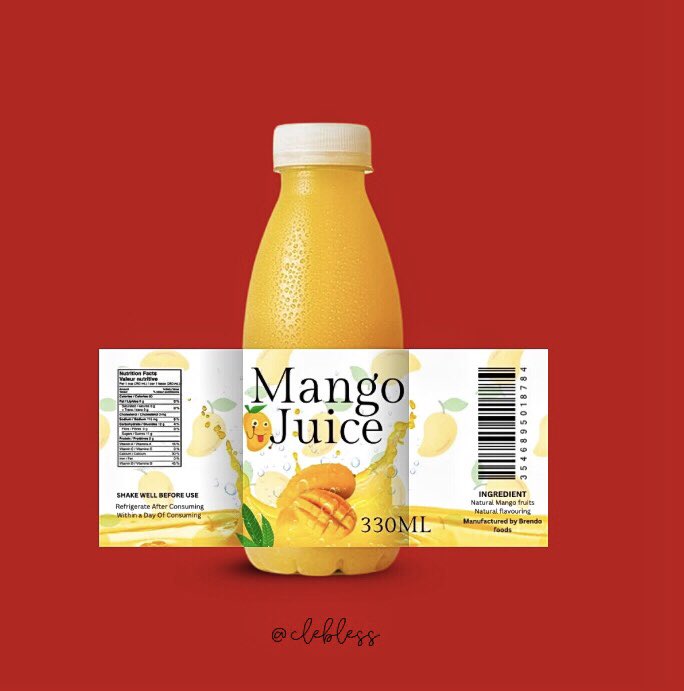 Product Label for a mango Juice A product label is like a little information tag attached to a product, typically on its packaging. It's the product's way of talking to you. It has two main purpose - Informing and Attracting your customers. Check out this label👇