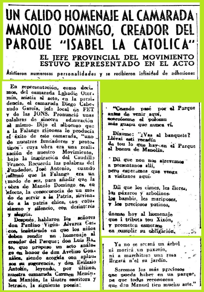 añu 1954: A Manolo Domingo ... de Carmen Menéndez Manjón

... delantre de 200 personalidaes de 'la época' en Xixón

#CelebresCoses #Asturies #oficialidá #CarmenMenéndezManjón #ManoloDomingo #Xixón

Agora ya sabes onde atopar más COSES CÉLEBRES ...