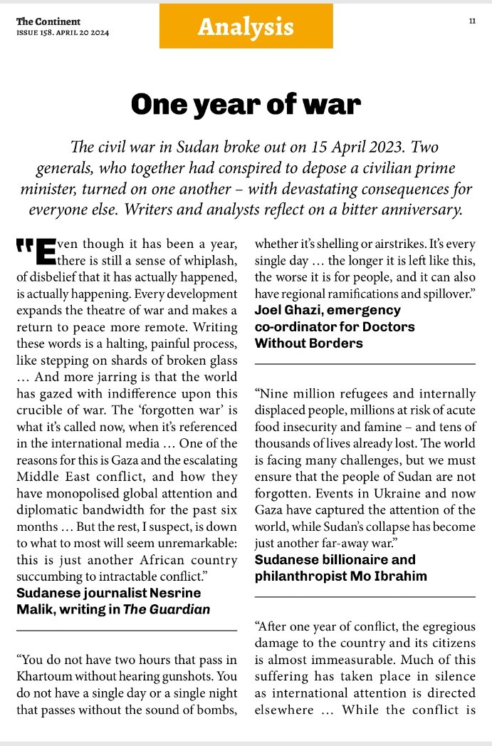 'The world is facing many challenges, but we must ensure that the people of Sudan are not forgotten. Events in Ukraine and now Gaza have captured the attention of the world, while Sudan’s collapse has become just another far-away war.'~Mo lbrahim #Sudan