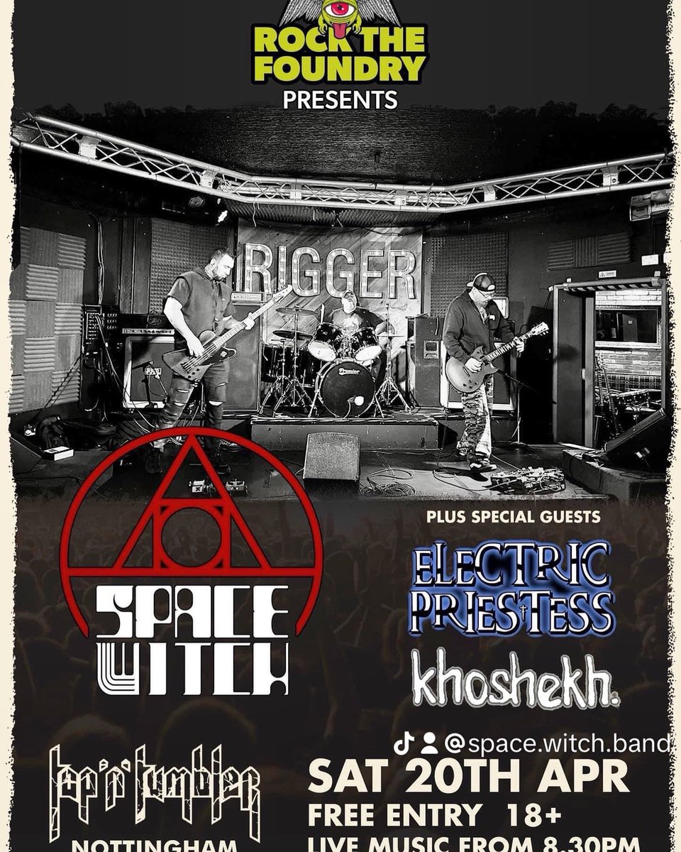 SpaceWitchBand's tweet photo. Tonight, we return to the Tap 'n' Tumbler in Nottingham. Free entry live music starts from 8pm…
https://t.co/h1SbNHrlkk
#spacewitch #space #witch #stonerdoom #doom #stoner #heavymetal #metal #psych #sludge #instrumental #psychmetal #sludgemetal https://t.co/SqTrjqB55m