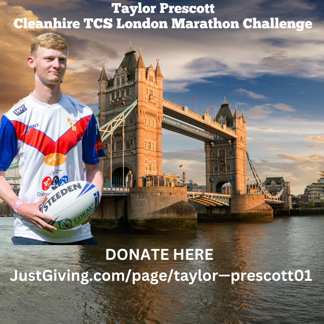 Sunday @t_prescott1 will be tackling the iconic @LondonMarathon following in Grandfather Eric and Father Steve Prescott MBE footsteps! Massive thank you to all who have sponsored so far 🙌🏻 Please donate here if you can spare a pound or two justgiving.com/page/taylor-pr…