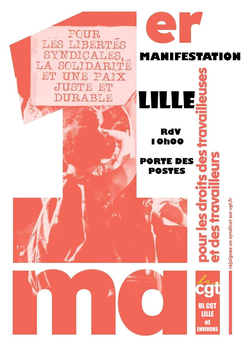 WattelleM's tweet photo. Le 1er mai, soyons tous dans les rues à l'occasion de la journée internationale de lutte pour les droits des travailleurs ✊✊ https://t.co/lif0RPdy3f