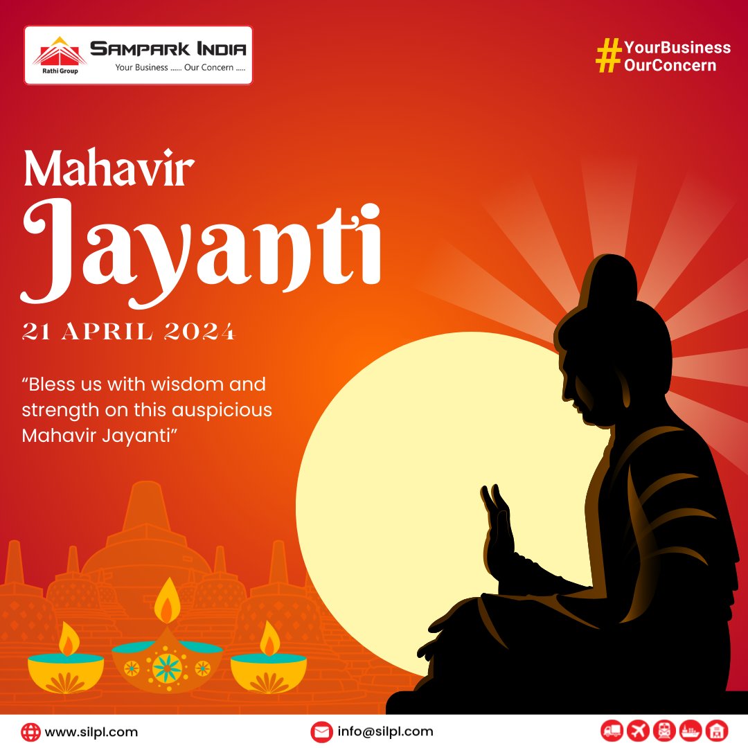 let's remember the timeless teachings of #LordMahavir & renew our commitment to ahinsa (non-violence), Satya (truth), & karuna (compassion) in all our actions. #MahavirJayanti

#mahavira #jain #ahinsa #truth #compassion #samparkindialogistics #logistics #rathigroup #vocalforlocal