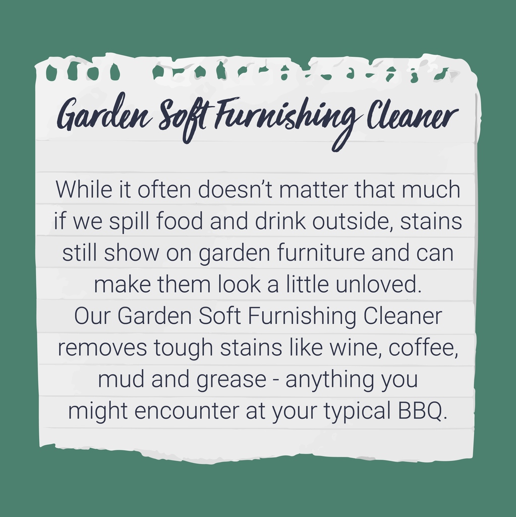 Stains on garden furniture can make them look a little unloved. Our Garden Soft Furnishing Cleaner removes tough stains like wine, coffee, mud and grease from soft outdoor furnishings and upholstery making them less brand new again👀⁠ Shop here - social.lakeland.co.uk/ugNs3