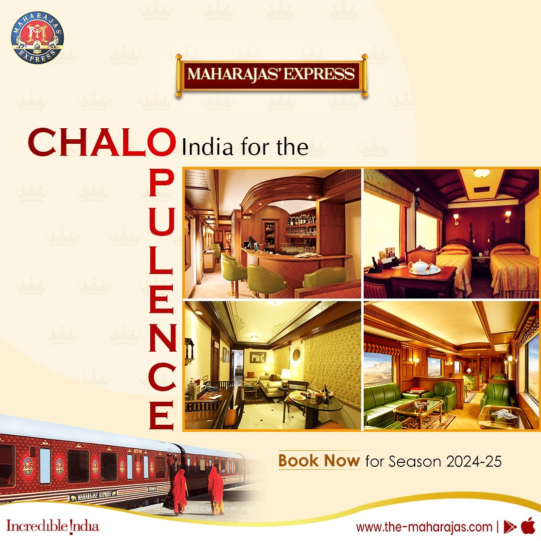 Receive hospitality worthy of royalty aboard Maharajas' Express as you travel across India. Click the-maharajas.com to book a journey. #ChaloIndia #maharajas #traveler #Vacation #PlacesofIndia #travelpackage #Adventure #VisitIndia #Holiday #TravelIndia #India #BucketList