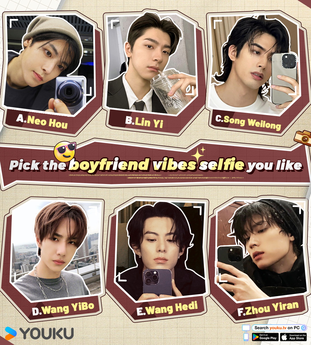 😍Who can resist the charm of these gorgeous men? They are not only good-looking but also talented enough to take amazing selfies. 😎Let's have a look and leave your comments below! 💘Which boyfriend vibes selfie captures your heart? A.#NeoHou #侯明昊 B.#LinYi #林一…