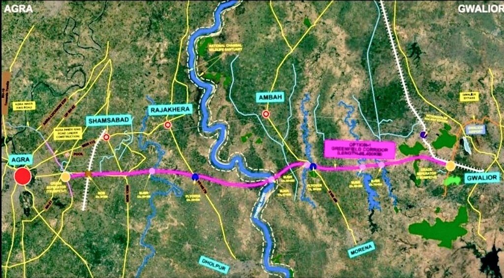 89 Km 6 Lane Access Controlled Greenfield Agra-Gwalior #Expressway Construction bids for all 3 packages of this expressway are set to open on 24th April. Once ready, distance between the two cities could be covered in less than an hour. @KumariDiya #UttarPradesh #Rajasthan…