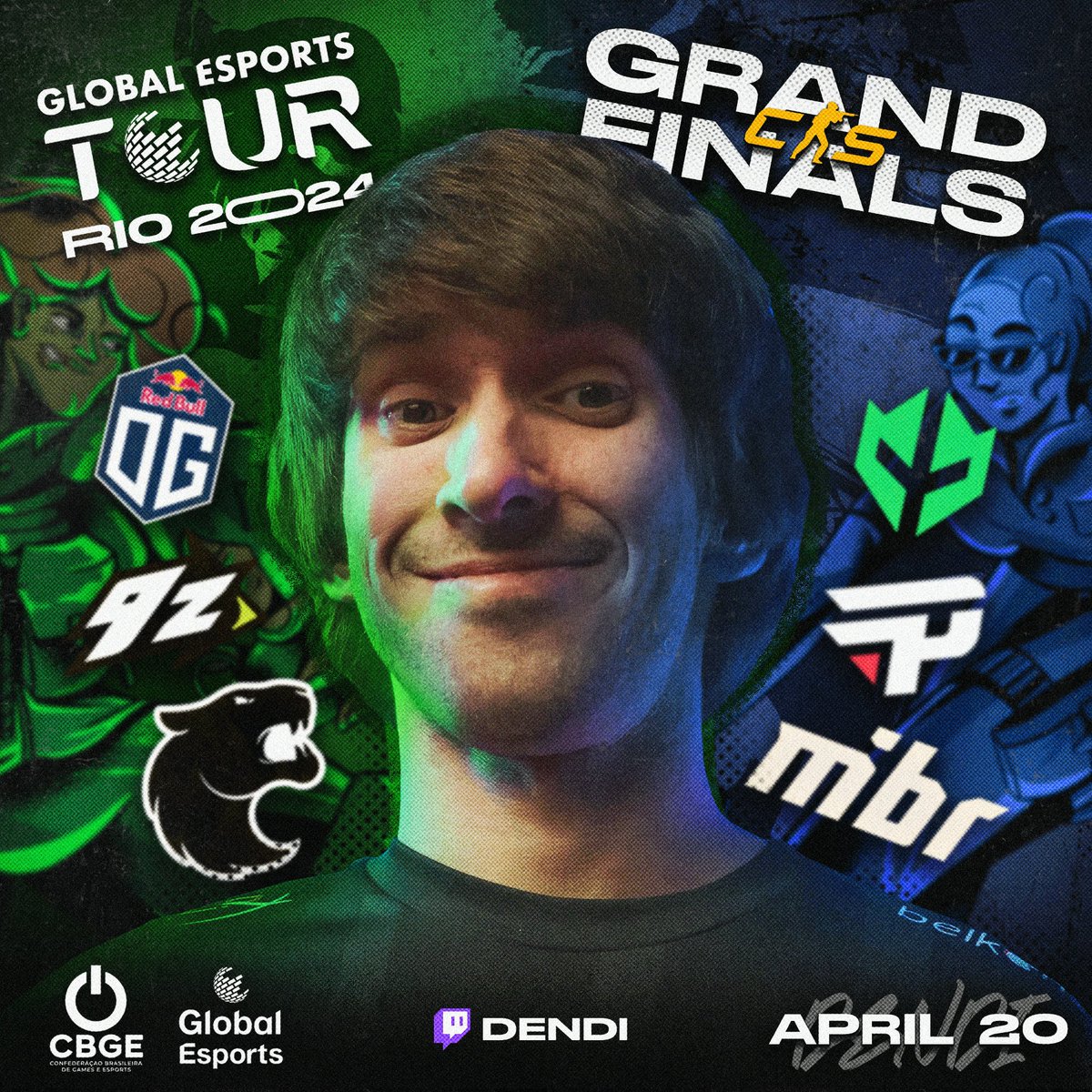 Catch the Grand Finals of @esportsgetrio today with @DendiBoss 🏆 📺 Join here: twitch.tv/dendi 💰 Prize pool: $200,000 🌎 Organized by @GE_Federation and the Brazilian Confederation of Games and Esports 🇧🇷 #worldconnected #GETRio24 #GlobalEsportsTour2024