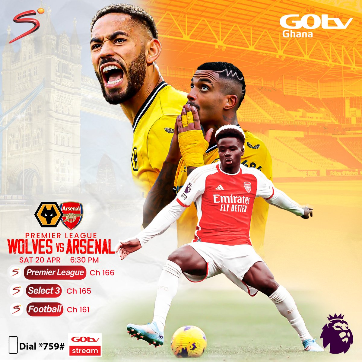 Wolves will take on title contenders Arsenal at the Molineux Stadium. Will Gary O’Neil’s men spoil the party for the gunners Or will Arsenal do a double over Wolves this season. Live action on #GOtvGhana today.