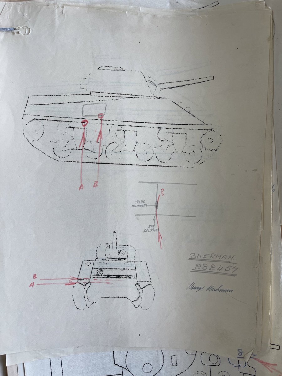 Amazing! Not only does this Royal Tank Regiment war diary record detailed tank losses in the appendices, someone has kindly sketch where the tanks were hit 80 years ago!