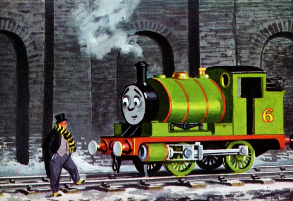 5am thoughts: Percy's safety valve.
Percy appears to have a Ramsbottom-style one going by the central spring or the 'arm' over the top.
It's also enclosed by his saddle, partially hidden by a bonnet. Should the bonnet be hollow? Or just around the shaft of the tubes and spring?