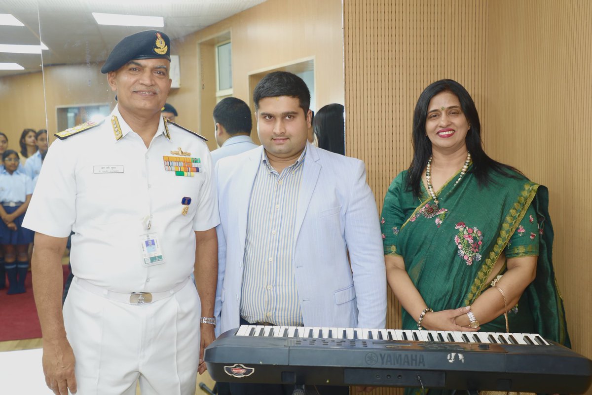 Reiterating their commitment to inclusivity #CNS & #PresidentNWWA met Mr Samarth,a dyslexic but determined naval child & NCS student.He graduated from @UAL acing @ABRSM& @TrinityC_L exams,is pursuing Masters @abgmvofficial & as a part of NWWA initiative, joined NCS as faculty.