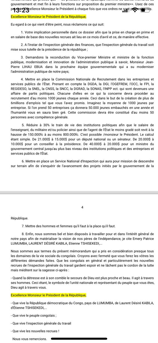 wembi_steve's tweet photo. #RDC: 🚨‼️| SOS 🆘 | L’État congolais abandonne les inspecteurs, contrôleurs du travail ainsi que les agents administratifs nouvellement recrutés au sein de l’inspection générale du travail.|  
“Depuis cette affectation collective, la plupart d'entre nous, pères et mères de familles se sont retrouvés dans différents coins du pays où ils n'ont jamais foulé les pieds et ce, à leurs charge personnelle. Certains à Lusambo dans le SANKURU, BENI territoire, BOENDE, LODJA, KATASOMWA, RUTCHURU, BENI VILLE, MASISI, NGANDAJIKA, KABEYA-KAMWANGA, KATAKOKOMBE, KINSHASA, LUBUMBASHI, KOLWEZI, ISIRO,...avec tous les risques que vous pouvez imaginer et ce, sans moyen ni frais de mutation ou de déploiement” [ Mémorandum]
