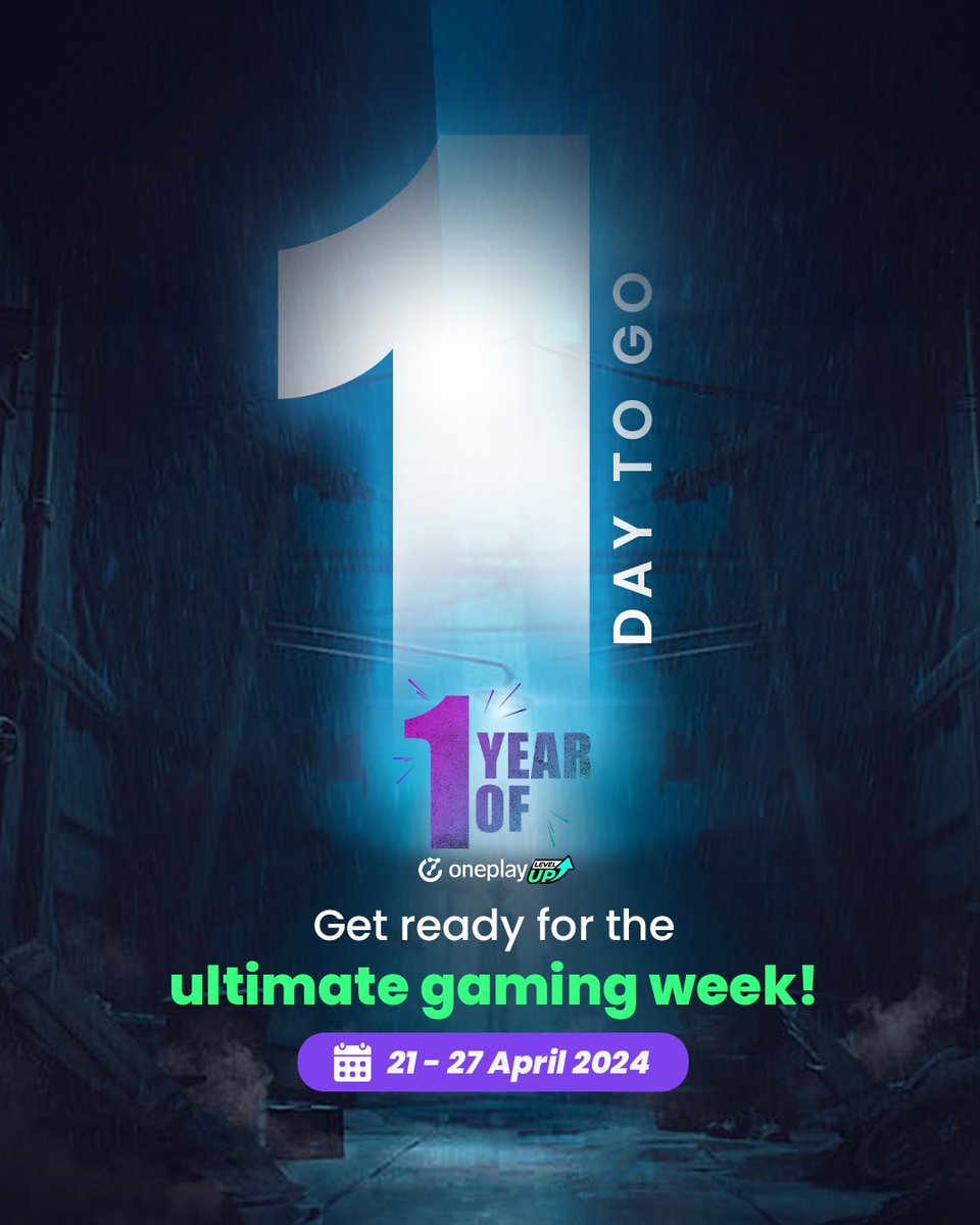 Prepare for unbeatable surprises as #1YearOfOnePlay celebrations begin tomorrow.
Stay tuned for some jaw-dropping reveals!

#OnePlayBirthdayWeek #OnePlayTurns1 #CelebrateWithOnePlay #OnePlay #Levelup #1daytogo #onedaytogo #birthdayweek #birthdaymonth #cloudgaming #gaming