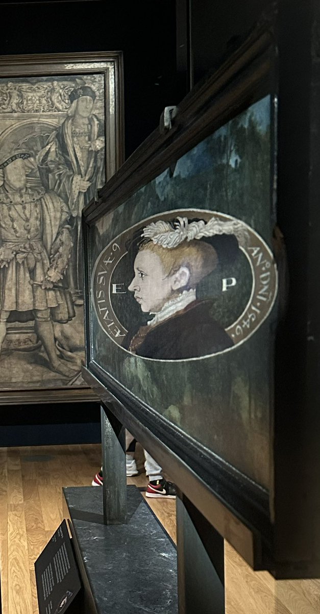 A very unusual depiction of Edward VI, dating to 1546 and on display in @NPGLondon Viewed form the front, the image is distorted. Edward’s face becomes clear only when viewed from a specific angle #tudor #edwardvi #tudora #henryviii #tudordynasty