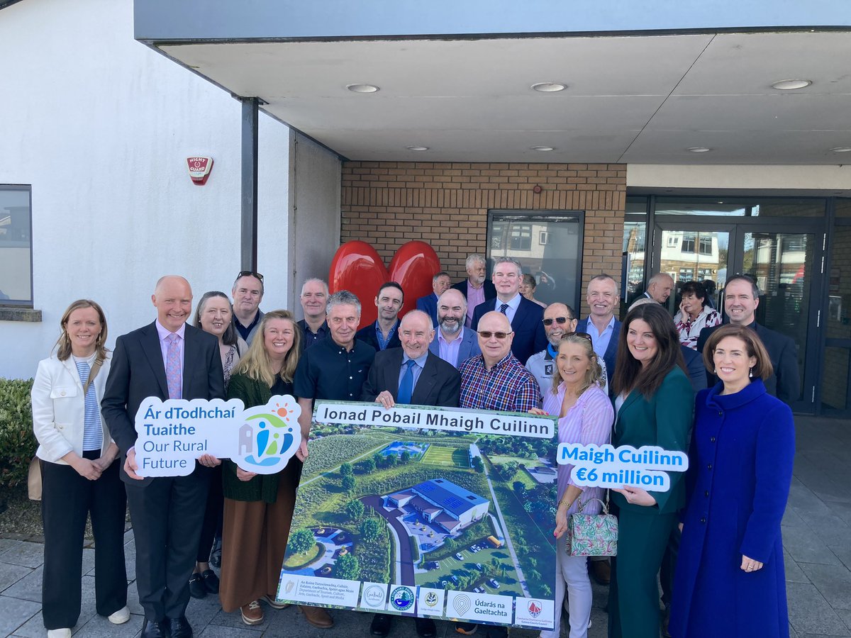 Fantastic news for Mhaigh Cuilinn as they receive €6million - the highest allocation in the country - to build a new state-of-the-art community centre #OurRuralFuture