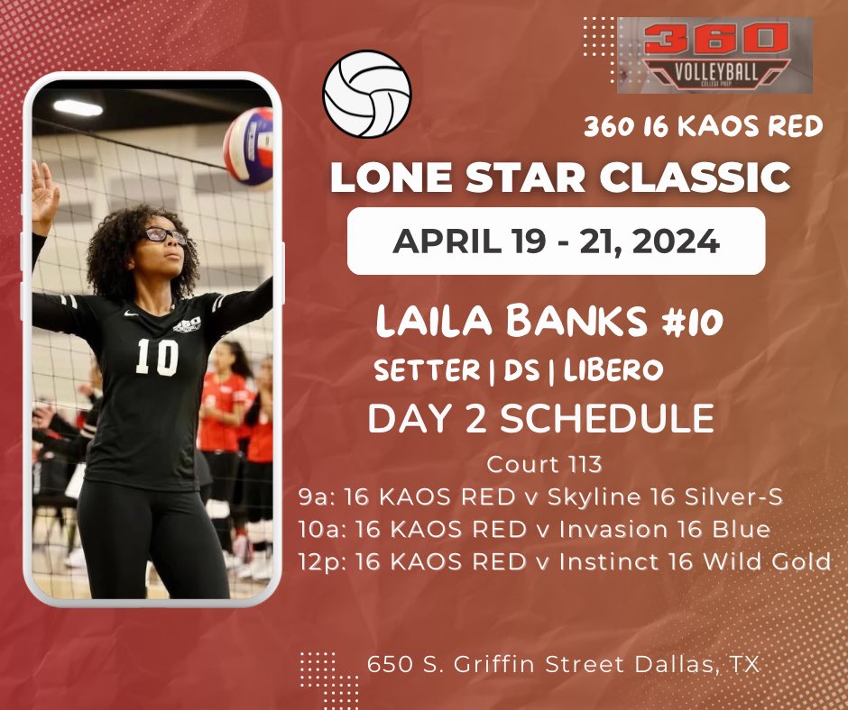 Good Morning, Lone⭐️’s!
Day 2! Let’s GO, 3-6-0!
Ct. 113 🙌🏾🏐
@360Volleyball 
@texasvbi 
@VBMagazine 
@settervision 
@CoachMikeDZ 
@grtorres 
#LoneStarClassic