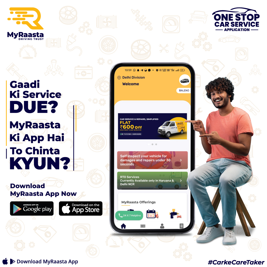 Tension-free service bookings, reminders, aur expert advice. Car care made easy.

𝐀𝐩𝐩 𝐋𝐢𝐧𝐤 - zurl.co/a7Dw
or
𝐂𝐚𝐥𝐥 𝐮𝐬- +91- 96-8200-8200  

#MyRaasta #CarService #Convenience #HassleFree #ExpertAdvice #Reminder