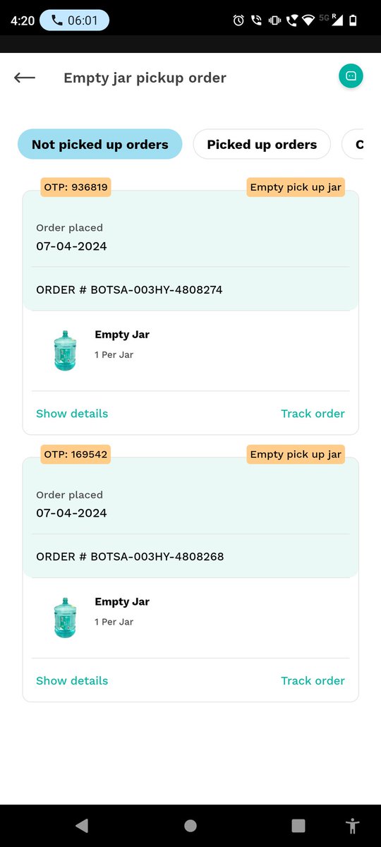 Biplawsinha's tweet photo. @BisleriZone I have raised a empty jar return request but no one has come from 2 days to pick the empty jar. I am getting msg from 2 days that It will be picked up but no one has come till now.kindly look into this. https://t.co/jXNU42KLQq