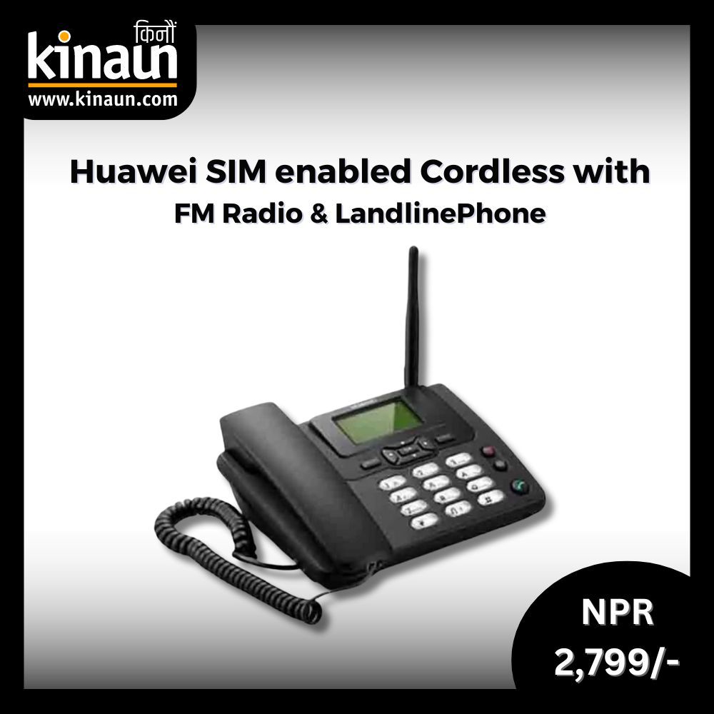 Huawei SIM enabled Cordless Landline Phone with FM Radio at NPR 2,799/-
kinaun.com/product/huawei…

#Huawei #landlinephone #simenabled #kinaunshopping #किनौं
