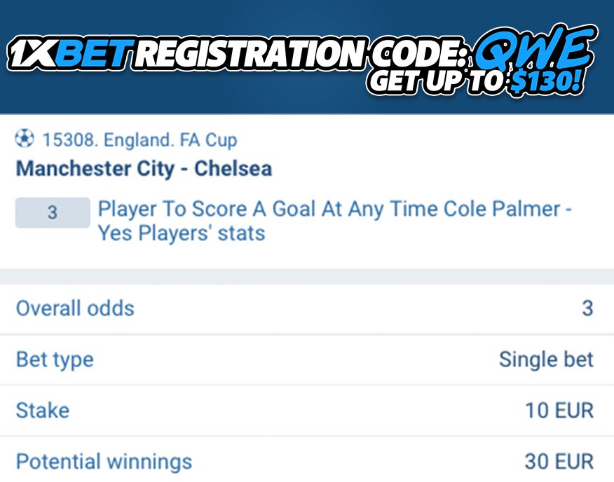 Cole Palmer will score against Man City. Odds: 3.00❗️ Registration Promo Code (130$ bonus) = 'QWE' 🎁 Full Offer: affpa.top/L?tag=d_427079… #Betting #BettingTwitter #BettingPicks #BettingExpert #ManCity #MCFC #MCICHE