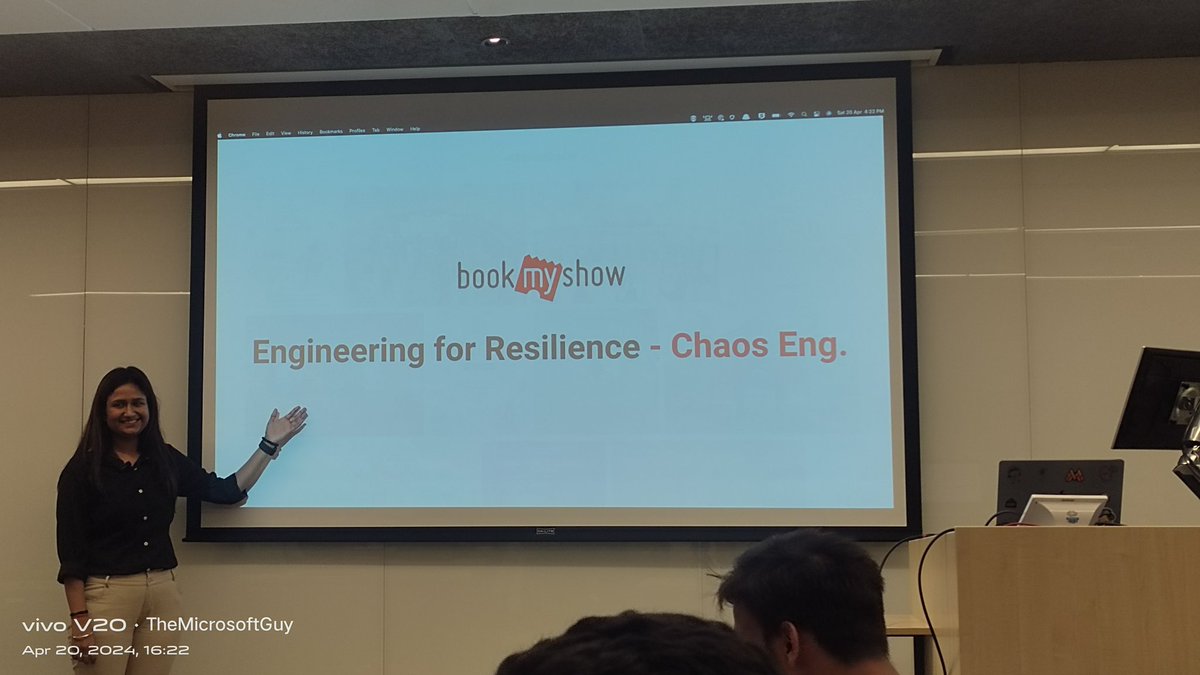 MicrosoftGuy_'s tweet photo. Last session of the day:
Engineering for Resilience by Avani Singhal @avani_singhal
#DevOps #GlobalAzure #GlobalAzureMumbai #GlobalAzureBootcamp #mumtechup #gab24mum
@GlobalAzure @hackmum https://t.co/XUwmcJ2Aem
