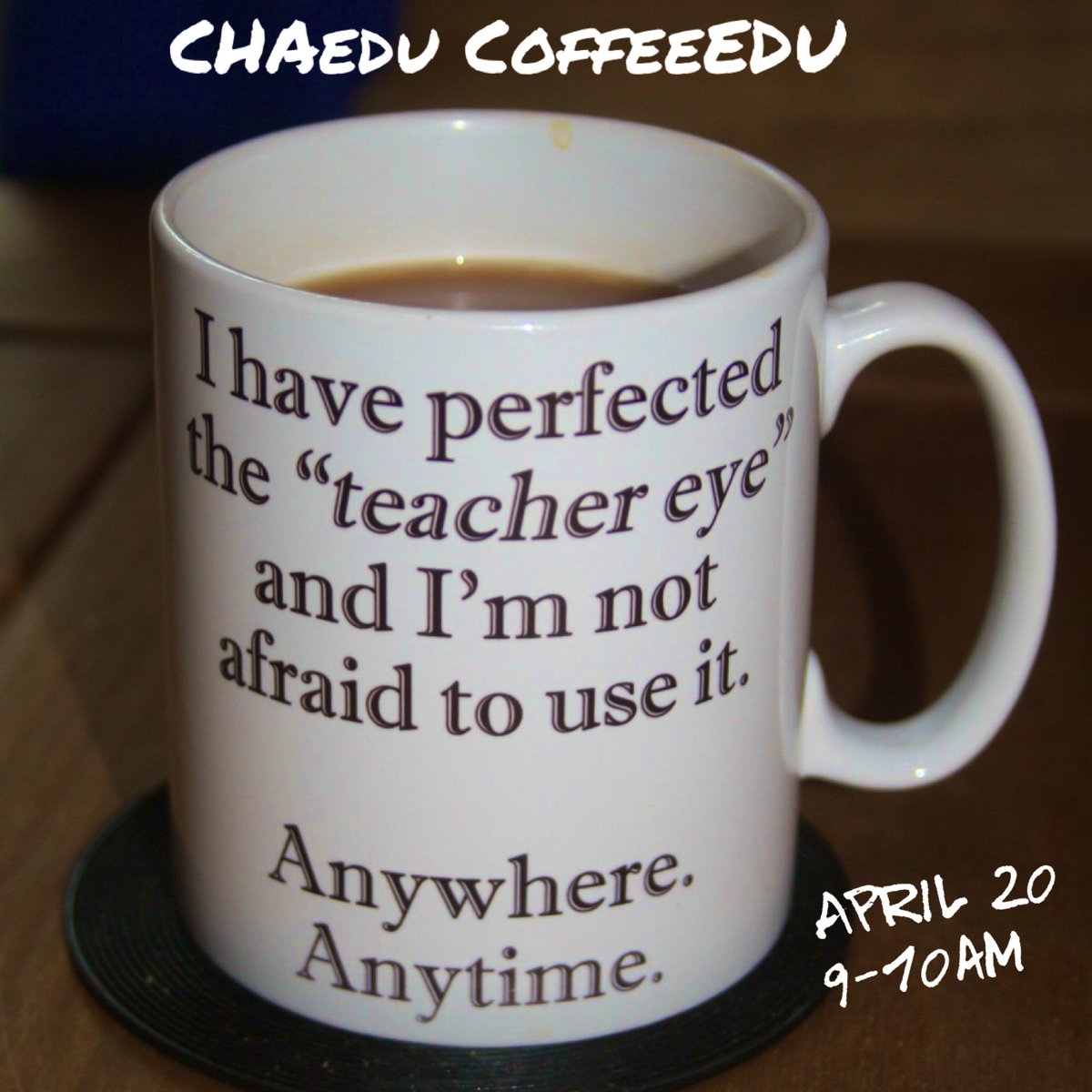 Good morning! Hope to see some new faces at #chaEDU #coffeeEDU meetup today at @CJDDonuts 9-10am