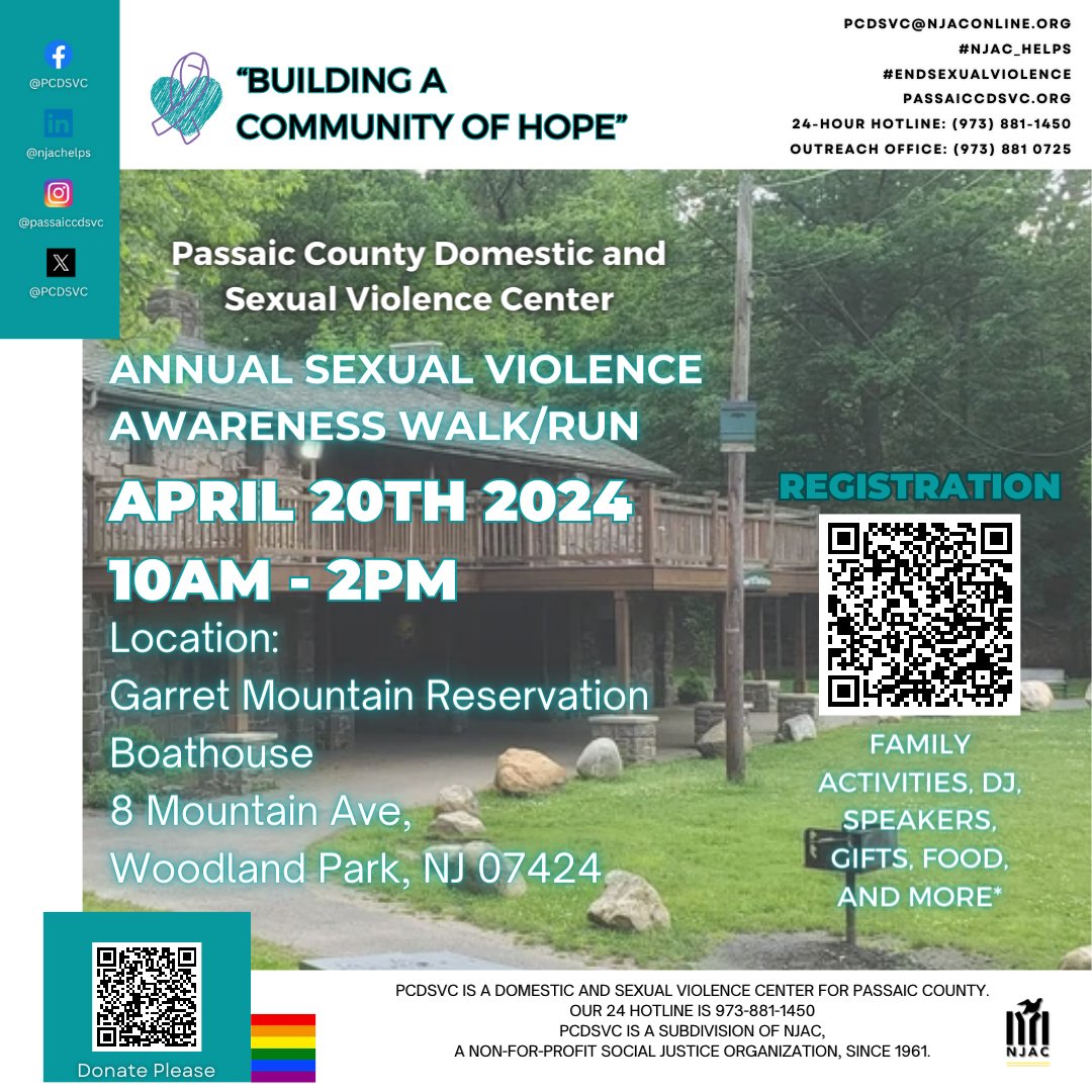 Join us THIS MORNING at 10 am (Garret Mountain Reservation) as we stand against sexual violence: hubs.li/Q02t7NBg0

#SAAM #EndSexualViolence #SAAM2024 #buildingconnectedcommunities #buildingacommunityofhope