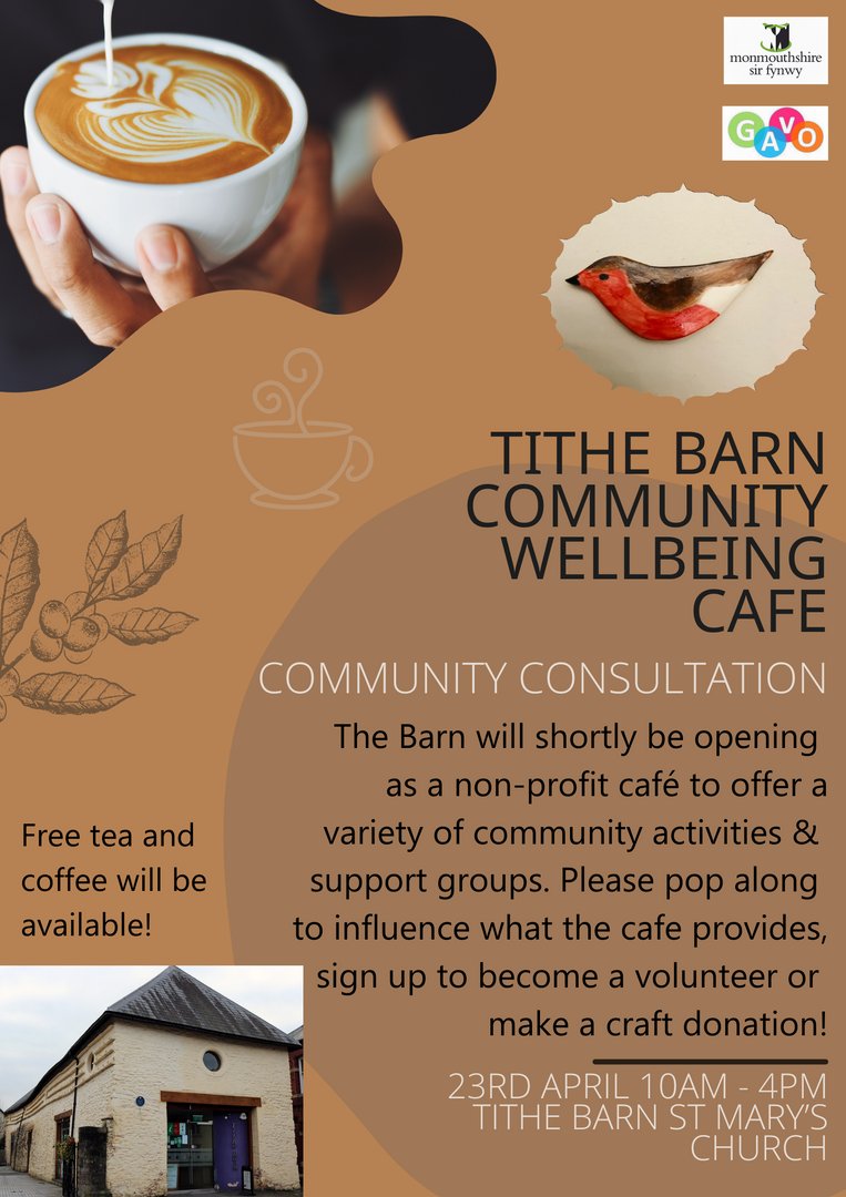 The Barn is evolving into a hub of community connection and support. Join our Community Consultation Day on April 23rd, 10AM-4PM at Tithe Barn, St Mary's Church. Your voice matters! Shape our future, join support groups, volunteer, and donate crafts.