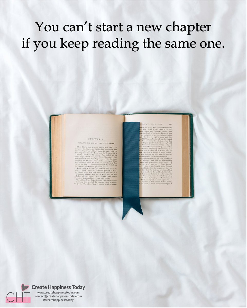 ~You can't start a new chapter if you keep reading the same one.~

#createhappinesstoday #cht #behappyagain #powerofpositivity #postivethinking #livelovelaugh #livewell #lovedeeply #laughoften