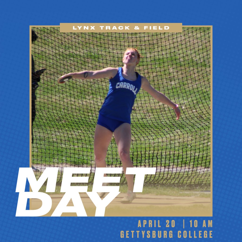 CarrollLynx's tweet photo. Third meet of the season is starting in just a few hours, hosted at Gettysburg College! Click the link below for live results!

https://t.co/LrrKwlOYLF

#TheClawsAreOut #NJCAATrackandField https://t.co/UBKXLhAkH5
