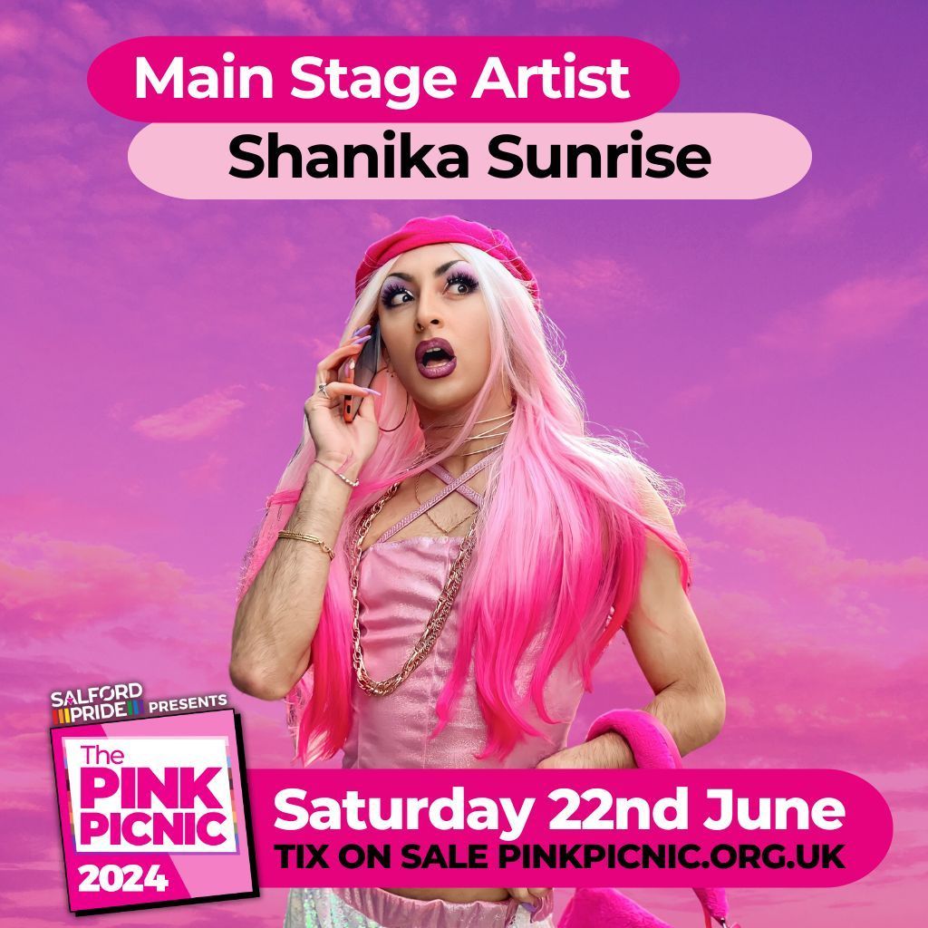 🔥Artist Announcement🔥 The fabulous Shanika Sunrise. A self-made artist, music producer and all-round menace, this summer Miss Sunrise is BACK to wreak havoc on us all at Salford Pride. So fasten your seatbelts because she's coming... @shanikasunrise