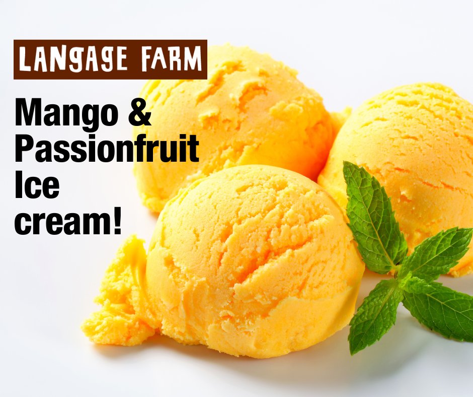 Dive into tropical bliss with Langage Farm's Mango & Passionfruit luxury ice cream! 🌴✨ Luscious vanilla ice cream with mango & passionfruit sauce ripples. Perfect for sunny ((or not so sunny !) days! 😋🌞 #TropicalTreat #LOVElangage