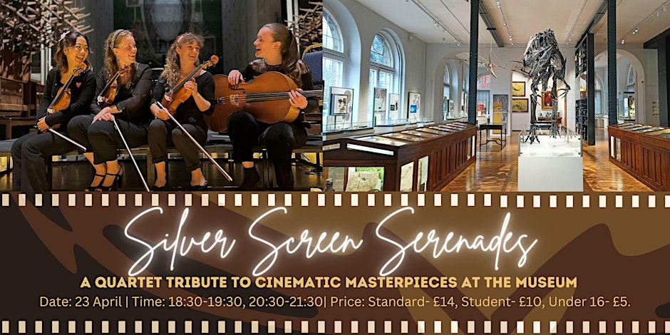 Our friends at the @lapworthmuseum have an unforgettable evening lined up! On Tuesday, the Sekine Quartet returns to the museum to serenade audiences with some of cinema's most iconic scores. Get your tickets here: ow.ly/sL8J50RiQAB #MuseumEvents #LiveMusic #StringQuartet