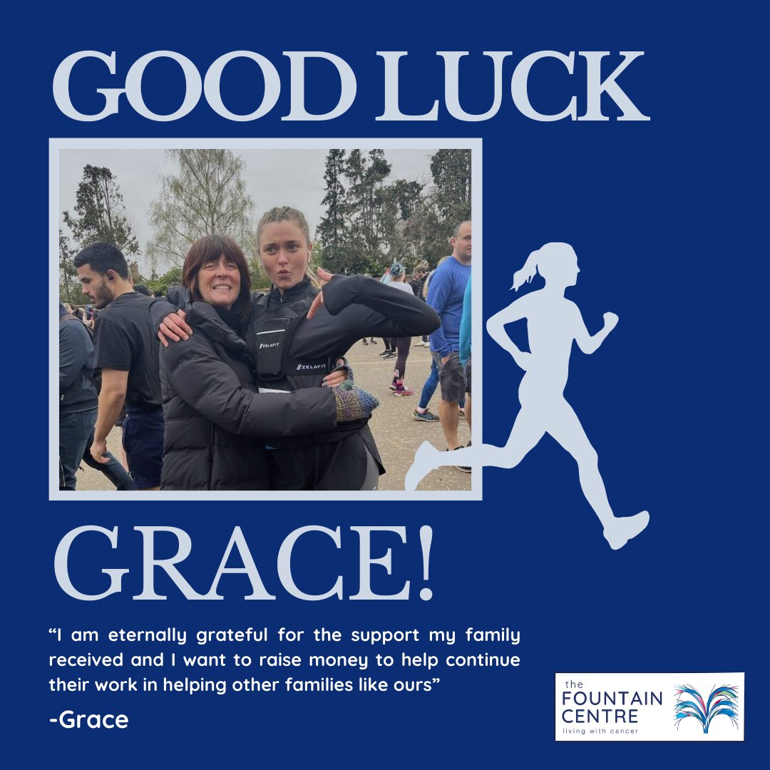 Join us in supporting Grace as she runs the @londonmarathon for The Fountain Centre! She is running not just for personal achievement but in support of a cause close to her heart. #fountaincentre #livingwithcancer #Communitysupport #londonmarathon #londonmarathon24