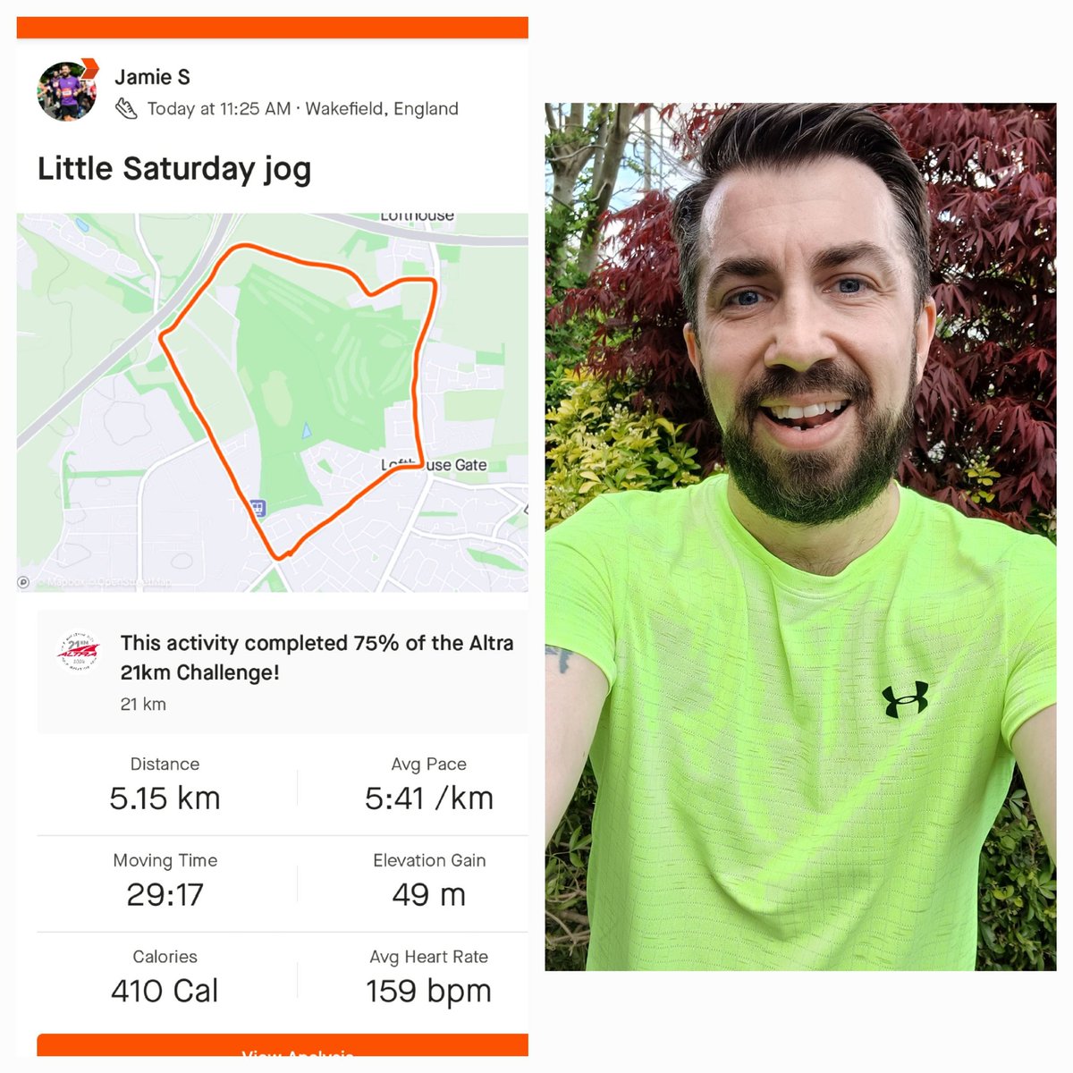 Made a conscious effort to #run slower today. Still too fast. #runningman #running aim is to do my first #HalfMarathon #LeedsHalfMarathon at a consistent 6:00/km to 6:30/km pace. Then build from there for #GreatNorthRun