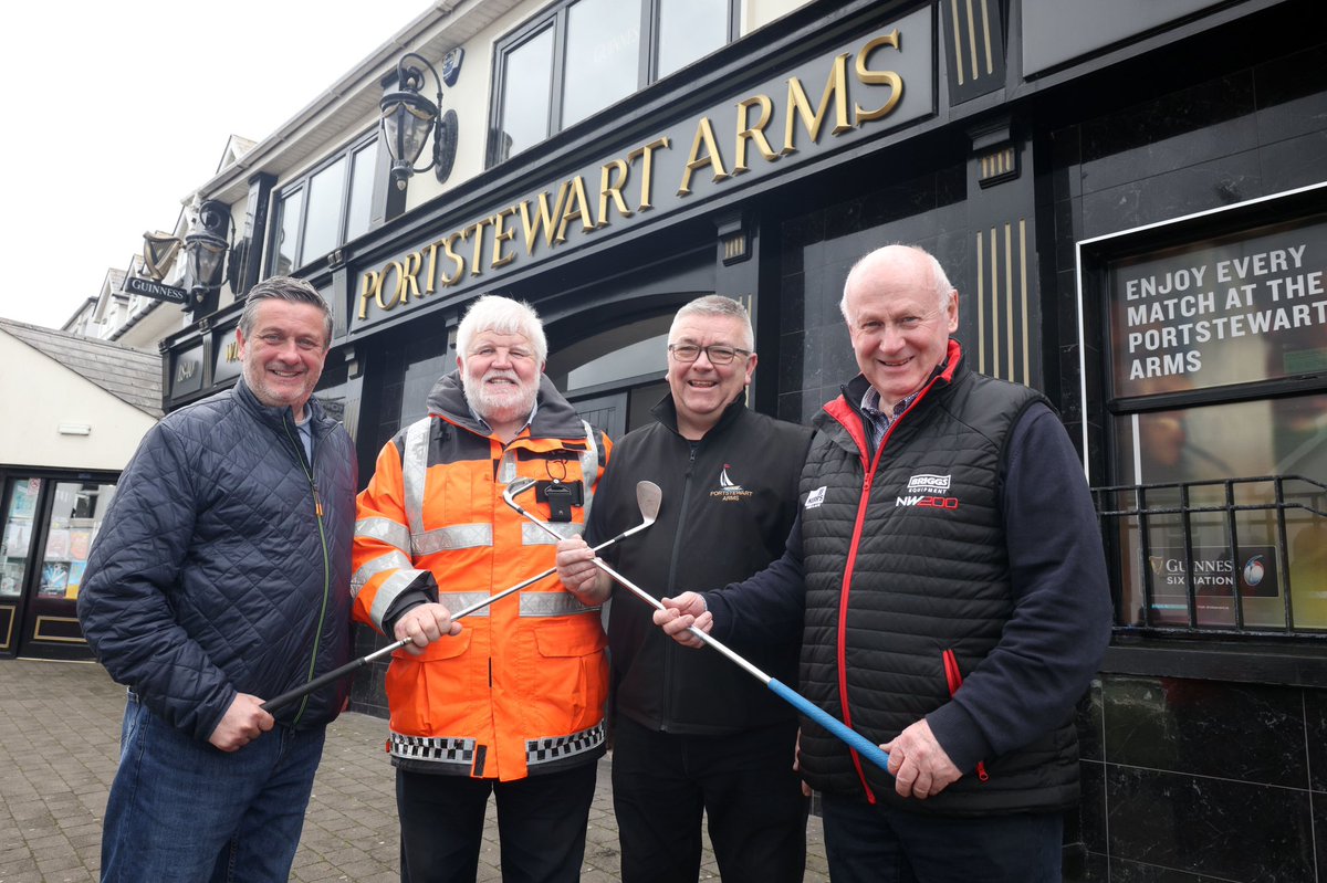 The annual charity @briggs_niroi NW 200 golf event will take place on Tues, May 7 & a change of venue for 2024 as the action shifts to the River Course at @PortstewartGC & sponsored by the Portstewart Arms whose proprietor, Declan Kelly, is also a member of the Golf Club.