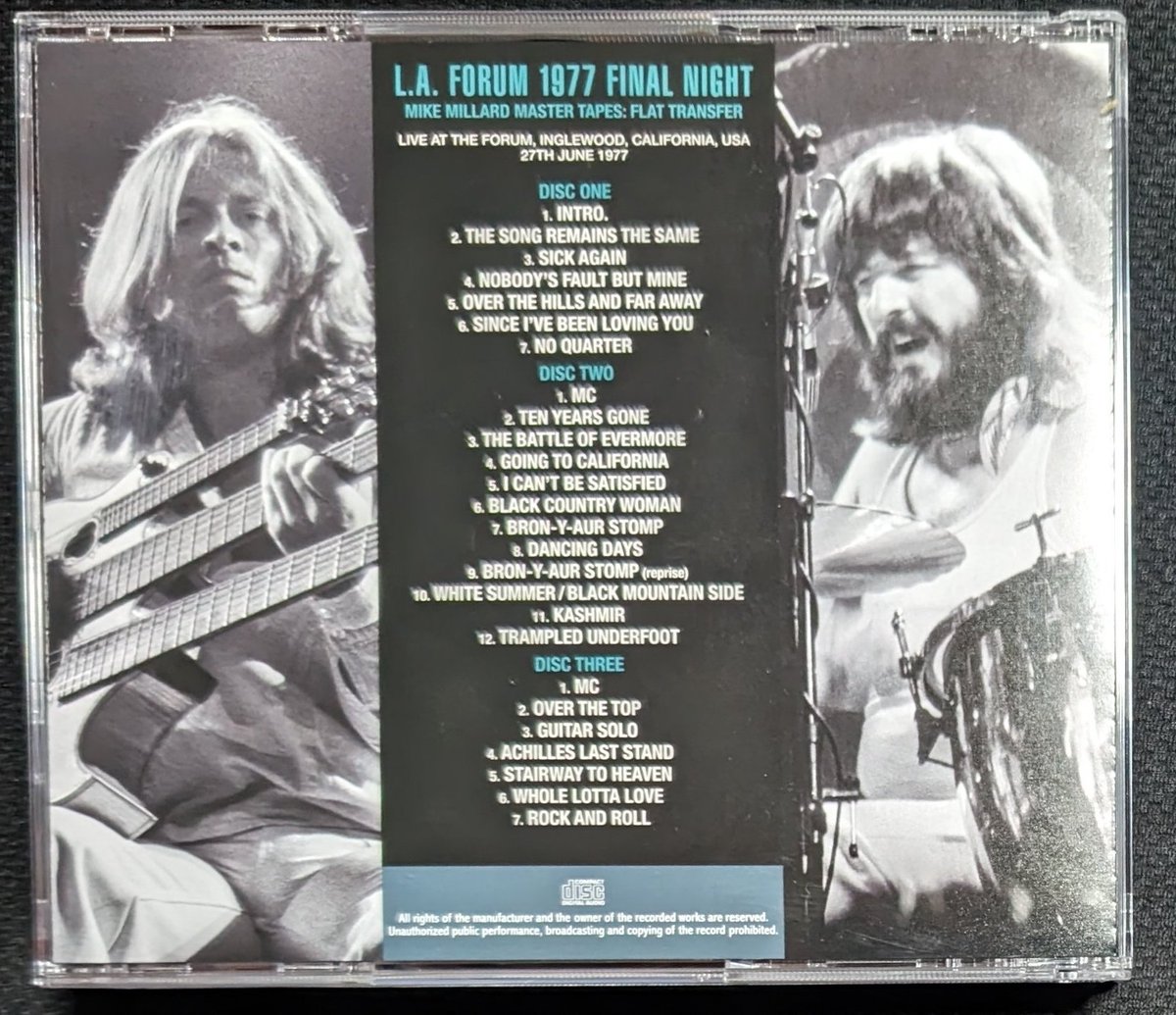Led Zeppelin『L.A. FORUM 1977 FINAL NIGHT MIKE MILLARD MASTER