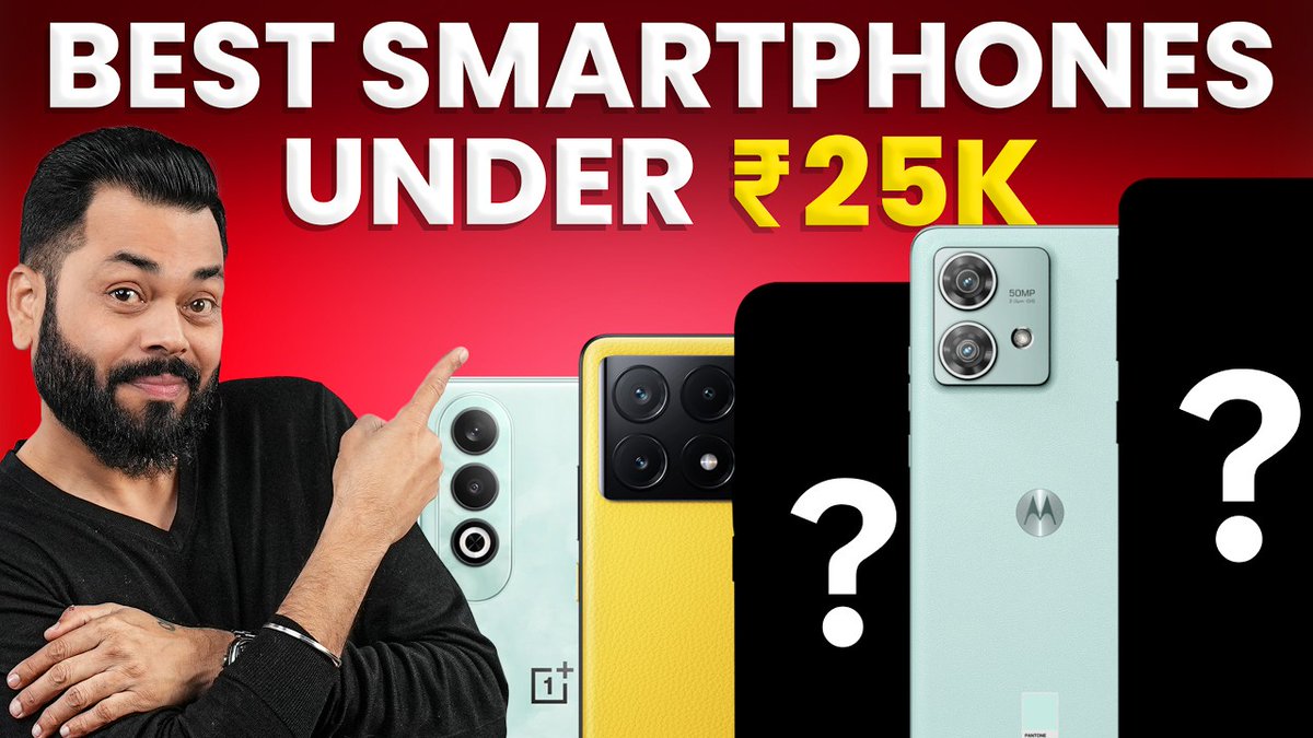 Top 5 Best Smartphones Under ₹25,000 Budget ⚡ April 2024 Watch here: youtu.be/mdEV7g4aweM?si…