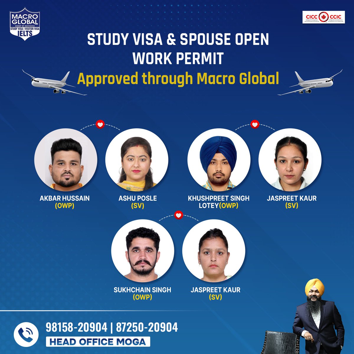 🚀 Double the success stories, double the joy! Our recent clients secured not only their Canada Study Visas but also their Spouse Open Work Permits with Macro Global's expert guidance. 🇨🇦
.
.
#MacroGlobal #GurmilapSinghDalla #Canada #Canadastudyvisa #canadaopenworkpermit