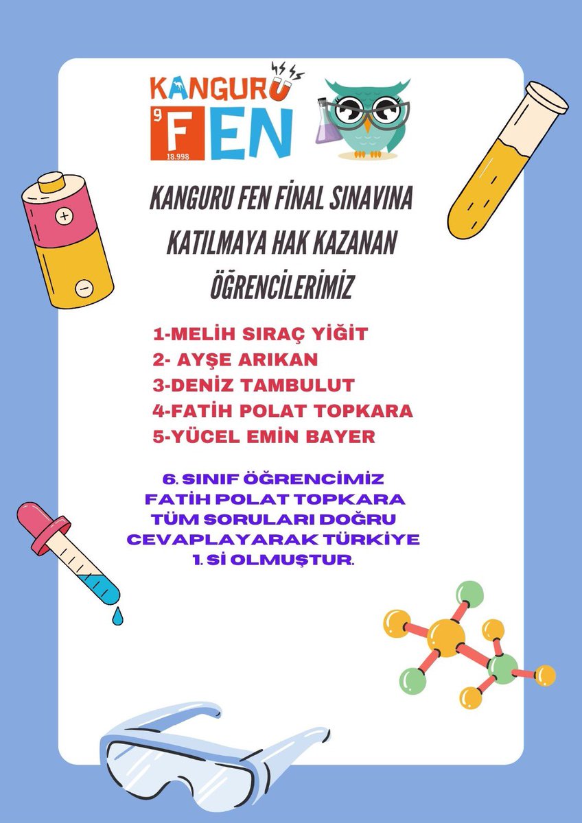 gedizbilsem's tweet photo. Uluslararası Kanguru Fen ve Matematik sınavlarında finale katılmaya hak kazandık. Öğrencilerimizi ve danışman öğretmenlerimizi tebrik eder final sınavında başarılar dileriz. https://t.co/fo0n9RQWq9