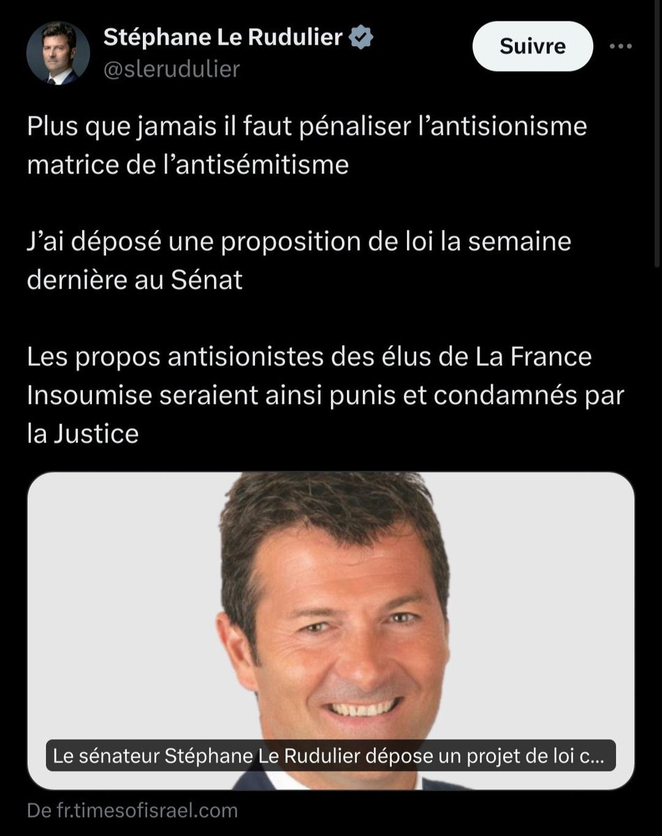 Bloquez tous ce compte de vos TL. Un sénateur LR pote de Meyer Habib , corrompu par 🇮🇱 qui piste et poursuit en justice toutes les personnalités publiques et les comptes X qui ont de la visibilité pour les persécuter en justice via une asso satellite du CRIF.