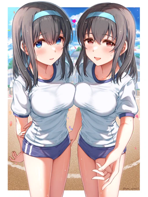 体操服文香さん&amp;肇ちゃん描きましたこの2人と三人一組になりたい...#デレステ 