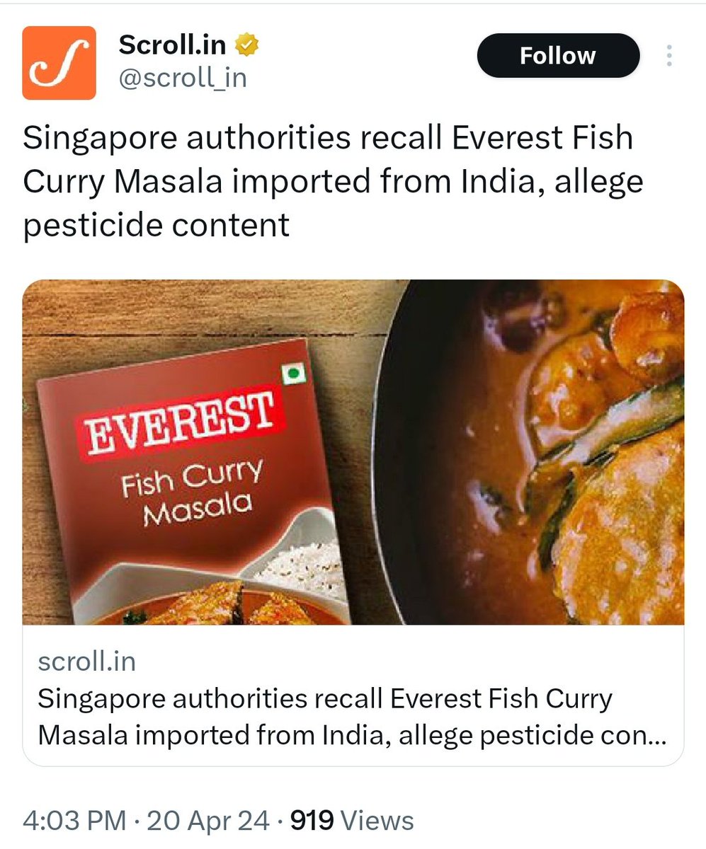 Singapore and Hong Kong authorities raise alarm over Indian spice brands Everest and MDH. Tests reveal high pesticide ethylene oxide levels, a known carcinogen. Consumers advised to avoid these products due to potential health risks.